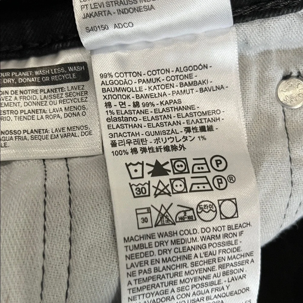 Levi’s‎ 514 Straight Fit Black Jeans Mens 32x34 Stretch Denim Classic 00514-0730